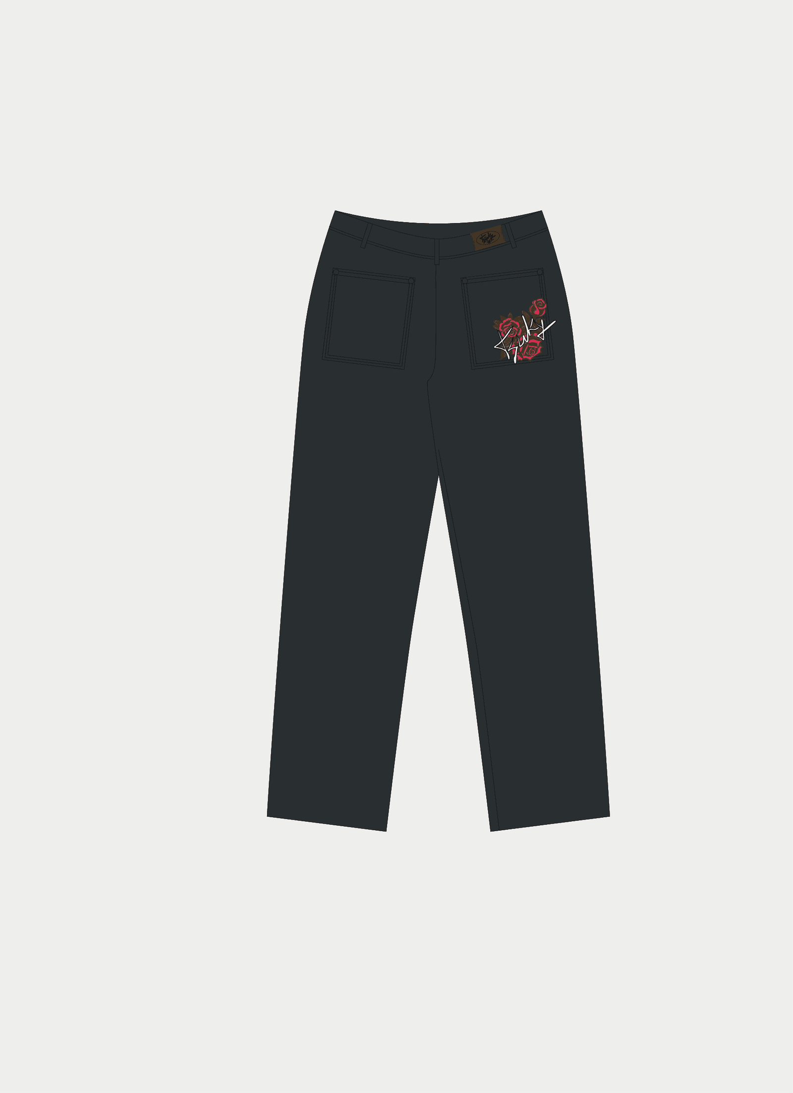 THORNED ROSE - VINTAGE BLACK JEANS