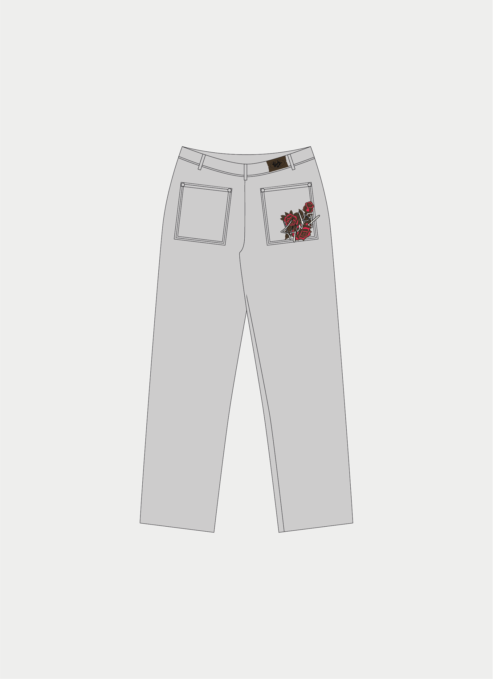 THORNED ROSE - LIGHT GREY JEANS